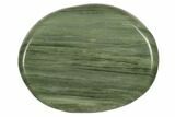 1.5" Polished Green Hair Jasper Flat Pocket Stone  - Photo 2